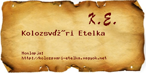 Kolozsvári Etelka névjegykártya